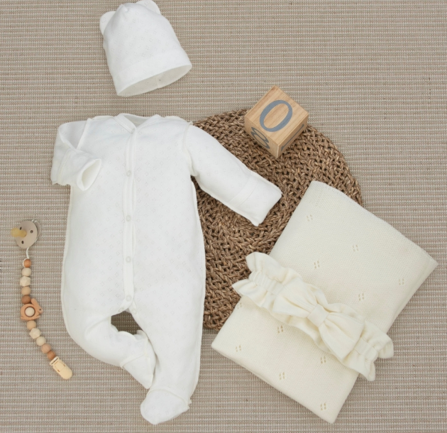 Фотография товара Комплект на выписку 4 предмета "Новый Конфетти", молочный, лето (р. 16 (рост 50-56 см))