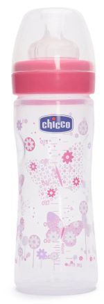 Фотография товара Бутылочка с силиконовой соской Chicco Well-Being Girl 330 мл 4m+