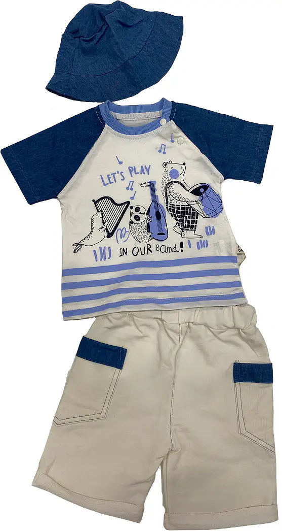 Комплект футболка с шортами и панамой MAI-329.36637 3-6 месяцев