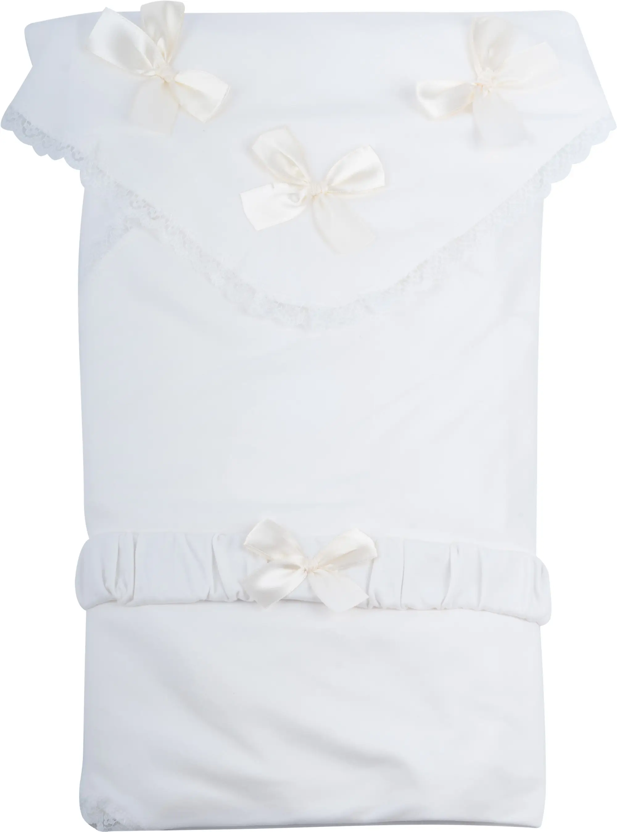 Конверт летний Fleole Мая молочный однослойный плед, бант, матрасик