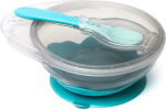 Фотография товара Набор для кормления миска на присоске с крышкой и ложка бирюзовый