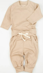 Фотография товара Кофточка и ползунки (штанишки) детские AMAROBABY Fashion, бежевый, р.62