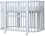 Кроватка детская Mio Loona, цвет белый, стойки серые