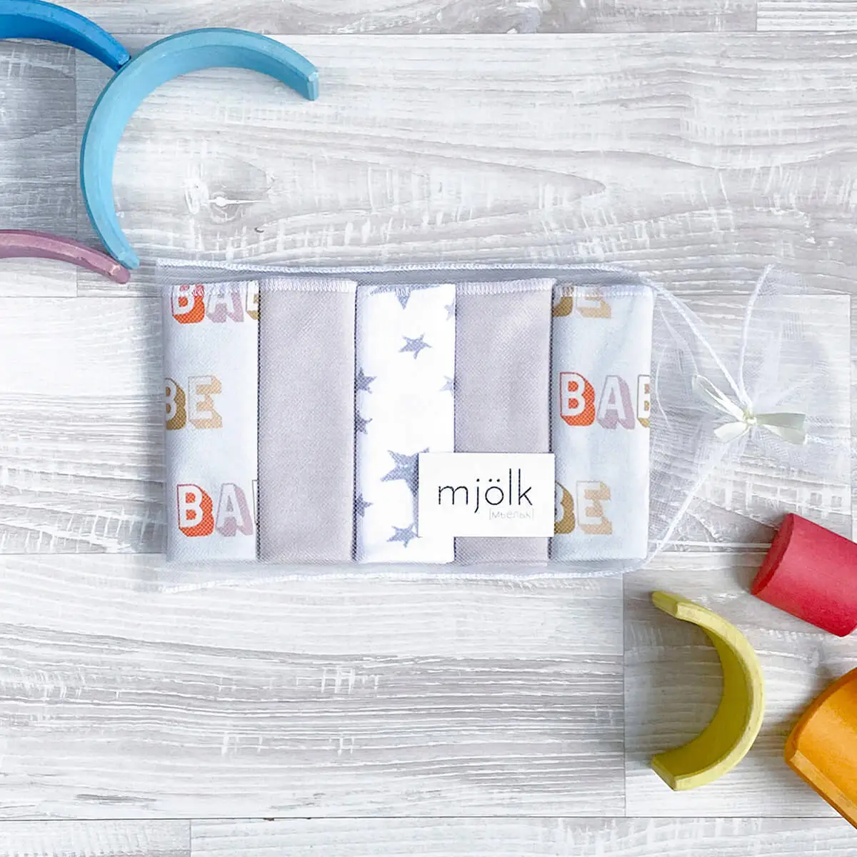 Набор платочков-слюнявчиков Mjolk Babe 20х20 см