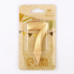 Фотография товара Свеча в торт Страна Карнавалия Грань, цифра 7, золотой металлик, 7,8 см