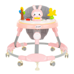 BamBola Ходунки Зайчик круглые, игровая панель, музыка, нежно-розовый