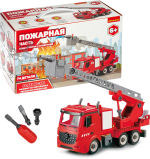 Фотография товара Машинка-конструктор с отверткой Bondibon, собирай и играй Пожарная часть, BOX
