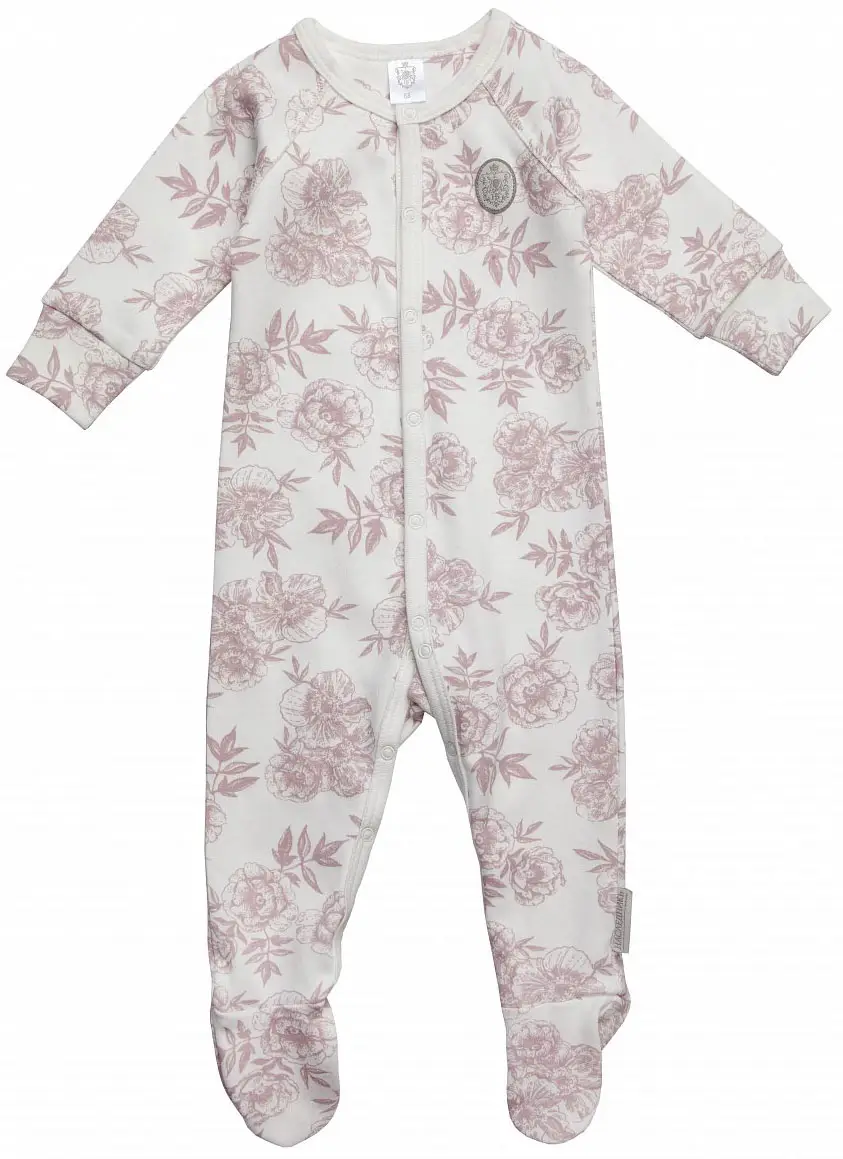 Комбинезон на кнопках Наследник Выжанова цветы пудра 68