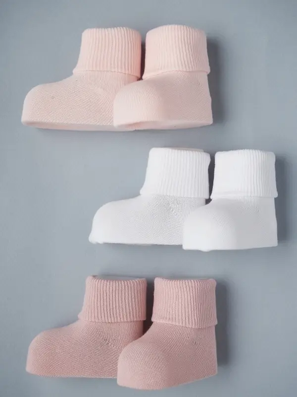 Носочки тонкие с отвортом Little Star Ассорти розовая пудра 3 пары 9-11 см