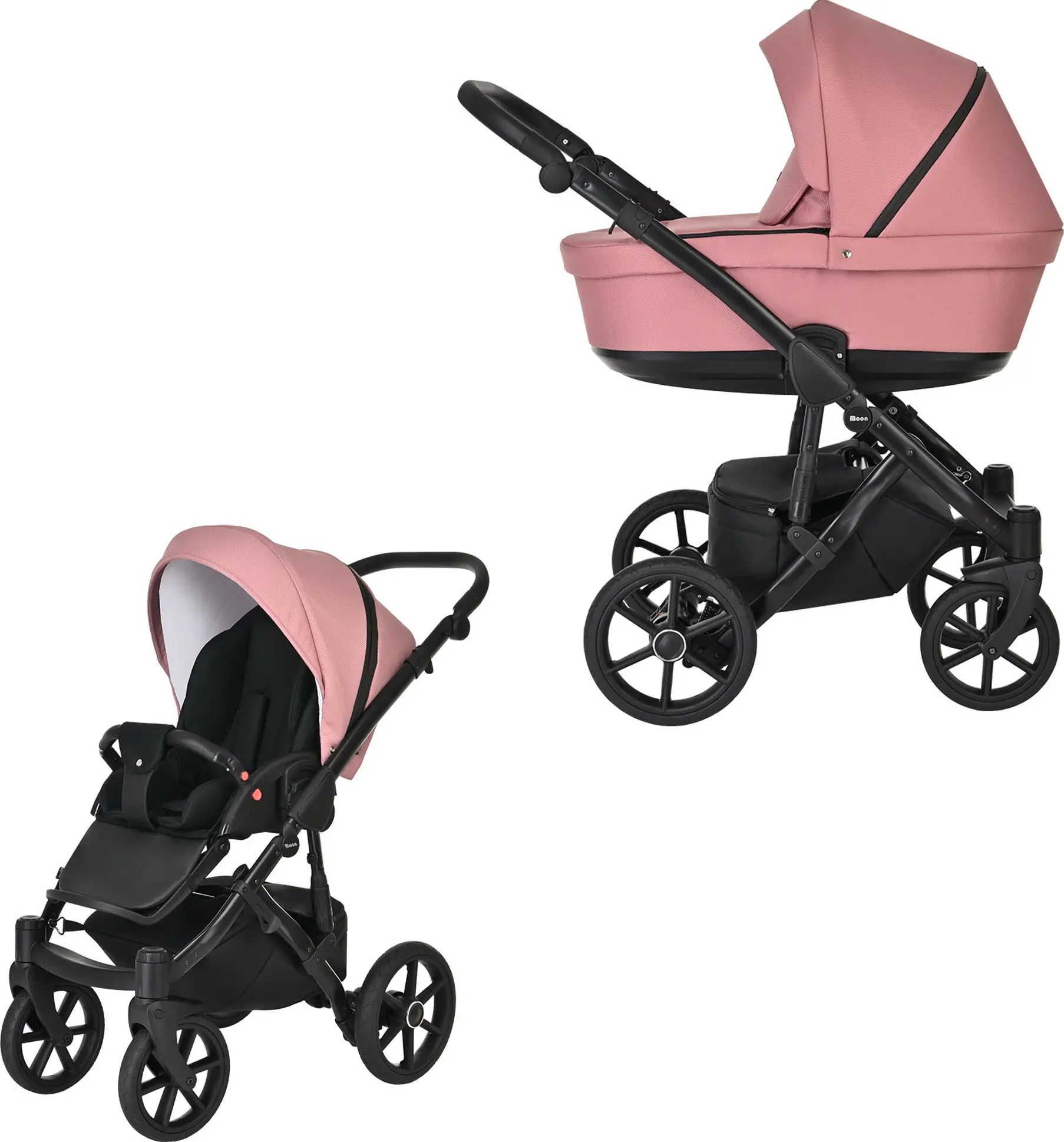 Pituso Коляска 2 в1 Moon Luxury короб, прогулка, Rose Quartz