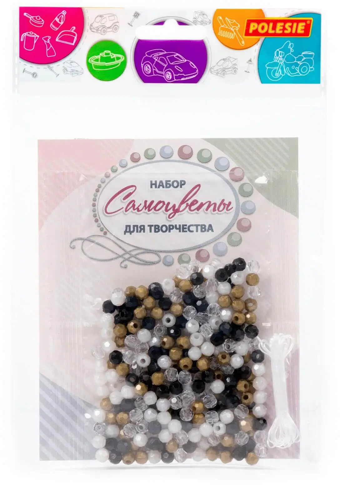 Набор для детского творчества из бусин, Полесье "Самоцветы", 325 элементов