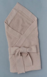 Фотография товара Плед вязаный и лента Little Star Классика 90х90 Жемчужный