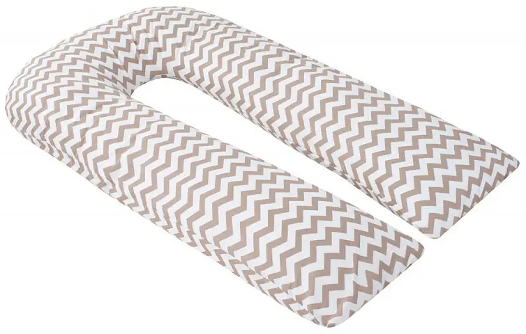 Наволочка к подушке для беременных AmaroBaby U-образная Зигзаг кофе 340х35 см