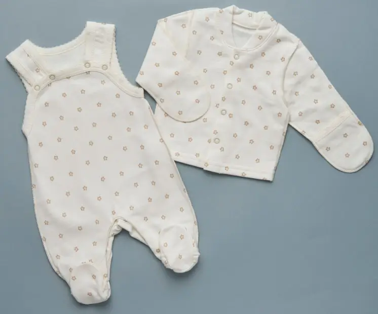 Ползунки на бретелях + кофточка Little Star Звездочки маленкие, хлопок с начесом 62