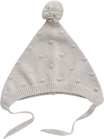 Шапочка вязаная Olivia knits Pom-Pom Гномик Серый циркон 42 см