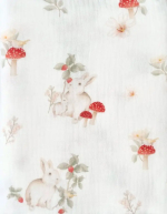 Фотография товара Пеленка муслиновая Little Star, зайки с грибочками, 125х125 см