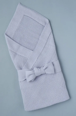 Фотография товара Плед вязаный и лента Little Star Классика 90х90 Голубой