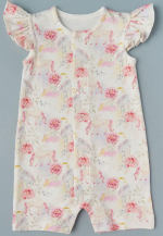 Фотография товара Песочник Little Star Единороги для девочки с цветами интерлок крем, (62)