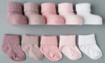 Фотография товара Носочки тонкие с подворотом Little Star, белый, св.розовый, розовый, пудра, какао, 5шт/уп, 8 см