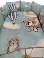 Фотография товара Комплект для овальной и прямоугольной кроватки Lappetti 6 предметов Навстречу приключениям, голубой