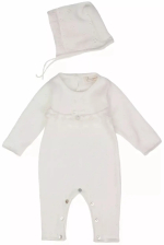 Фотография товара Комплект 2 предмета Наследник Выжанова комбинезон + шапка экрю 62