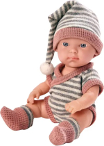 Фотография товара Пупс Junfa в полосатых боди, носочках, шапочке-колпаке, 23 см