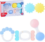 Погремушки-прорезыватели Huanger набор 4 штуки, пастель