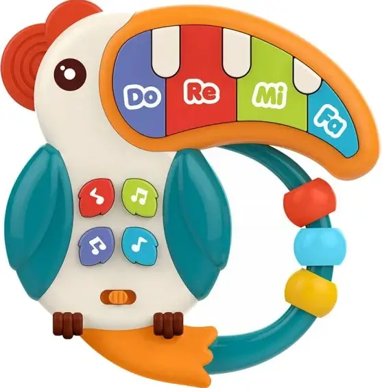 Игрушка развивающая пианино Попугай, 14.5х3.2х14.5 см, Huanger