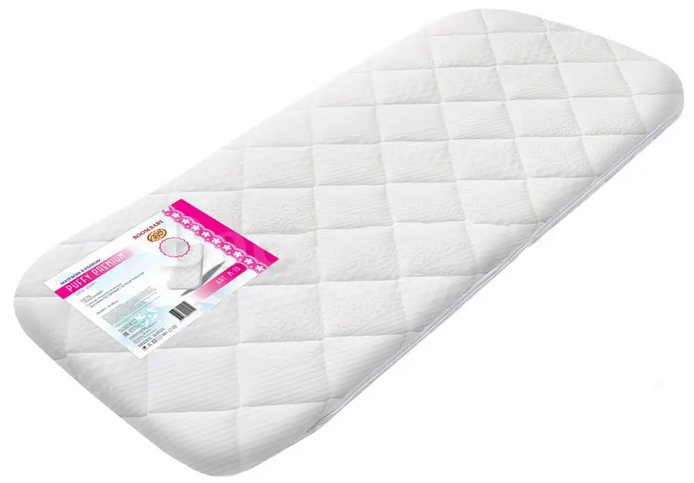 Матрасик в коляску Boom Baby PuffY Premium на молнии холлофайбер, толстая стёжка