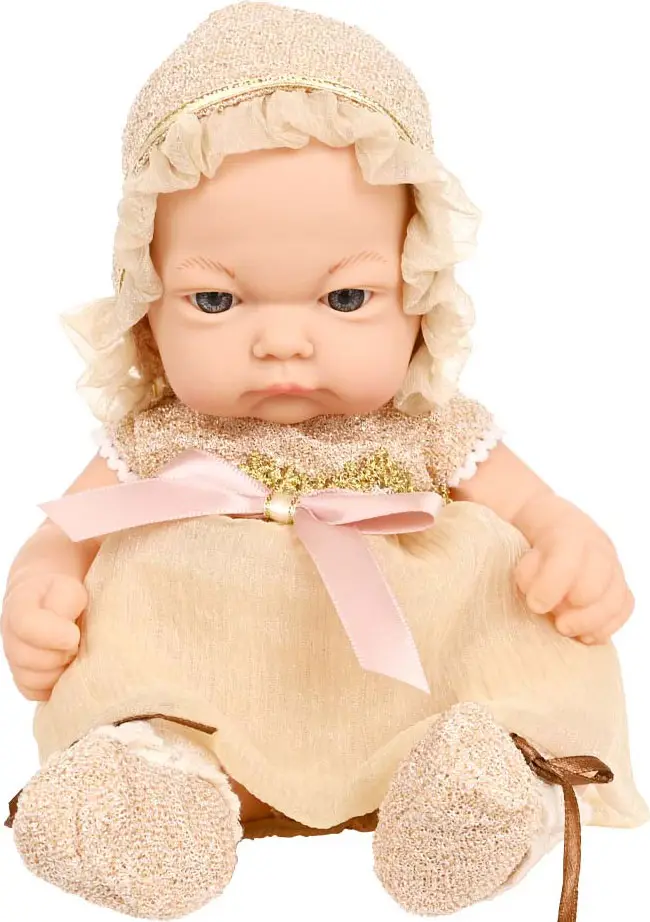 Пупс Pituso в чепчике с аксессуарами, бежевый набор, 25 см
