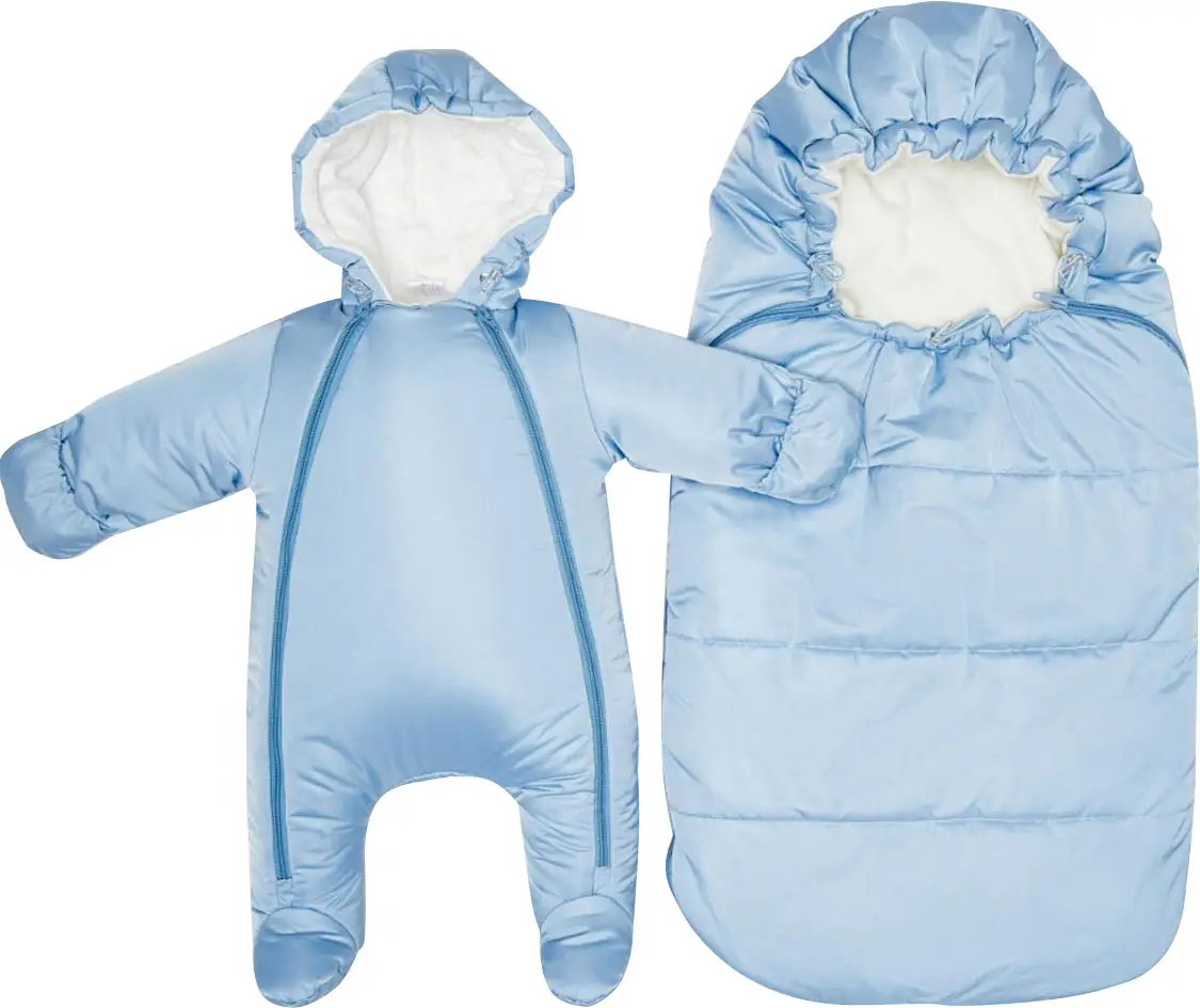 Конверт и комбинезон Luxury Baby, р. 56-68, матовый, голубой