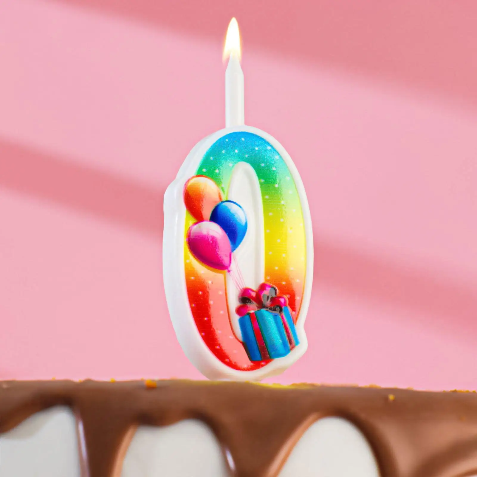 Свеча Страна Карнавалия для торта цифра Подарок цифра 0, 12,2 см