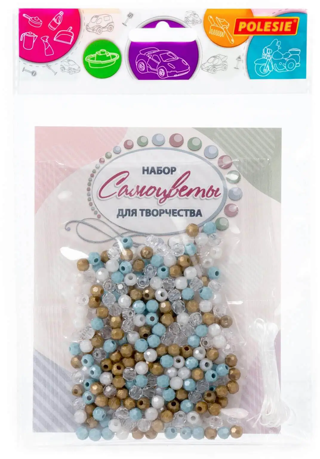 Набор для детского творчества из бусин, Полесье "Самоцветы", 335 элементов