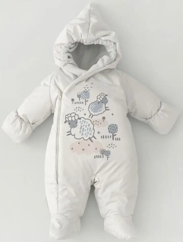 Комбинезон "Акварель.Овечки" KiDi kids демисезонный, серый, р.18