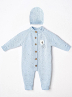 Фотография товара Вязаный комплект Luxury Baby Комбинезон и шапочка голубой 62-68 см