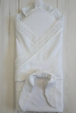 Фотография товара Кружевной уголок Lappetti с поясом белоснежный