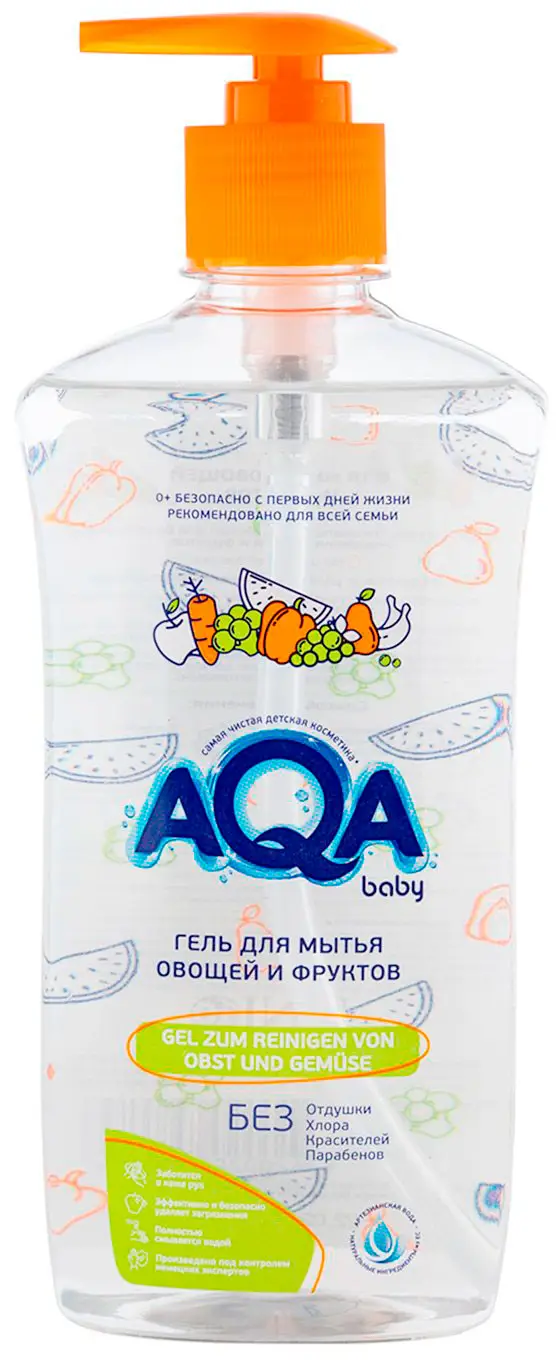 Гель для мытья овощей и фруктов AQA baby 500 мл