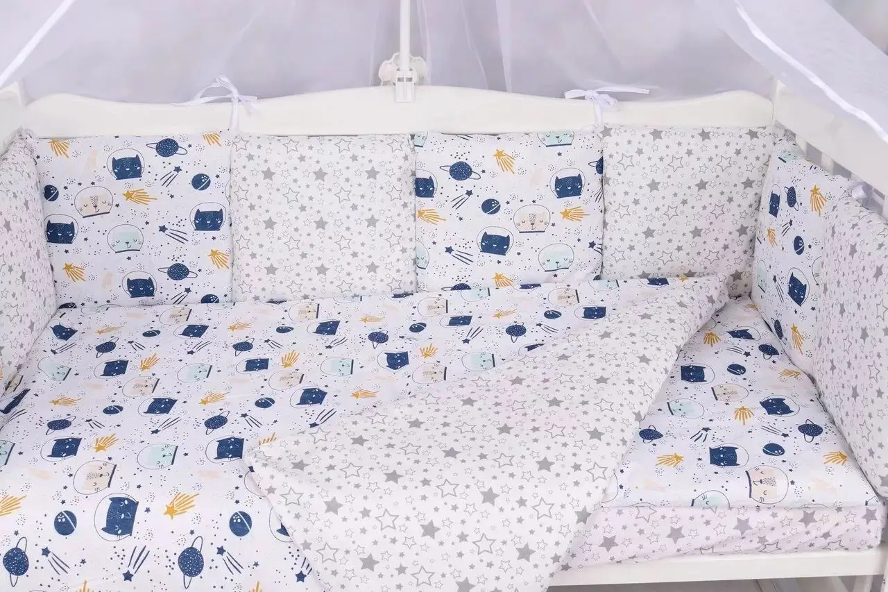 Комплект в кроватку 3 предмета AmaroBaby Baby Boom Космос, белый