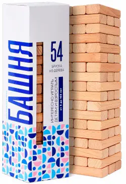 Настольная игра дженга Mega Toys Башня» из 54 элементов