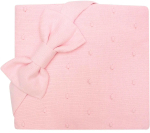 Фотография товара Вязаный комплект с подкладом Luxury Baby Плед и бант розовый 56-62