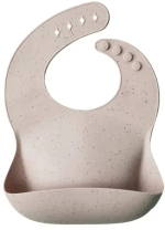 Фотография товара Силиконовый нагрудник Mushie Shifting Sand Terrazzo