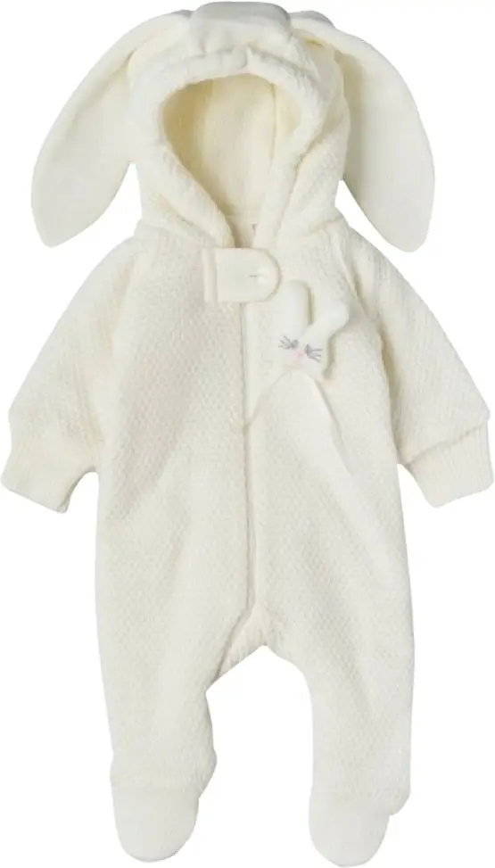 Комбинезон вязаный на молнии утеплённый Little Star Зайчонок крем 74