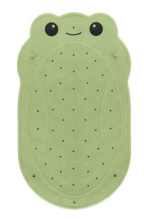 Фотография товара Коврик резиновый для ванны антискользящий 76x45см, «Лягушка», зеленый