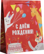 Фотография товара Пакет ламинированный С Днем Рождения, 21х25х8 см, 6582587