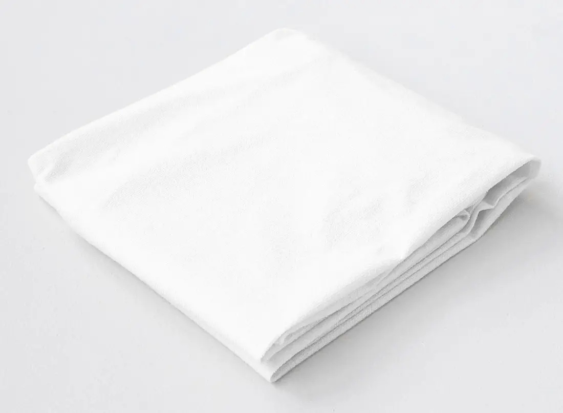 Пеленка-клеенка KiDi на резинке хлопковая с мембраной дышащая, белый 60х120 см