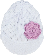 Головной убор детский кепи, р. 44-46, белый с розовым, арт. Cl-08 Головной убор детский кепи, р. 44-46, белый с розовым, арт. Cl-08