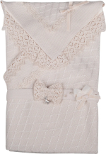 Фотография товара Комплект SaraBara Месут конверт, уголок, шапочка, льняной