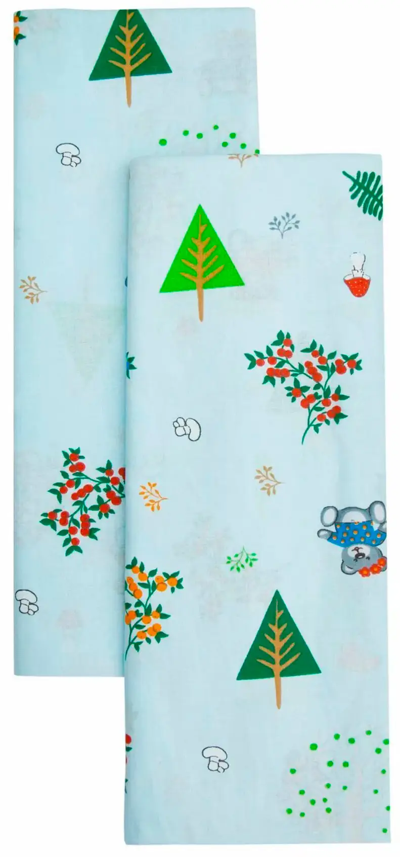 Набор ситцевых пеленок Amarobaby Emotion Медвежата, голубой, 2 штуки