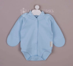 Фотография товара Боди длинный рукав с нецарапками Наследник Выжанова органик интерлок однотонный вышивка голубой 56