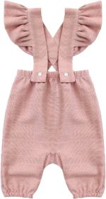 Фотография товара Муслиновый ромпер с крылышками, пудровый, размер 56-62